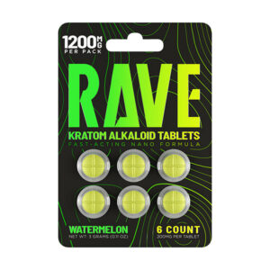 Rave Kratom Alkaloid Tablets | (6ct) 1200mg