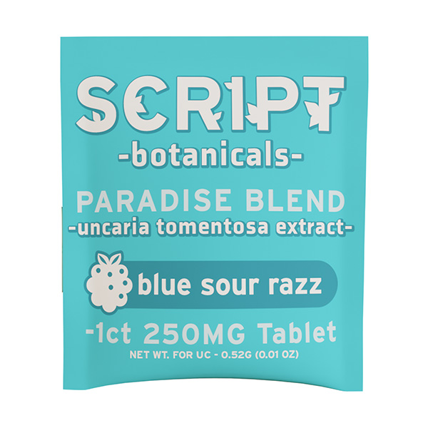 Script-Botanicals-Paradise-Blend-Tablets-(1ct)-250mg-Blue-Sour-Razz